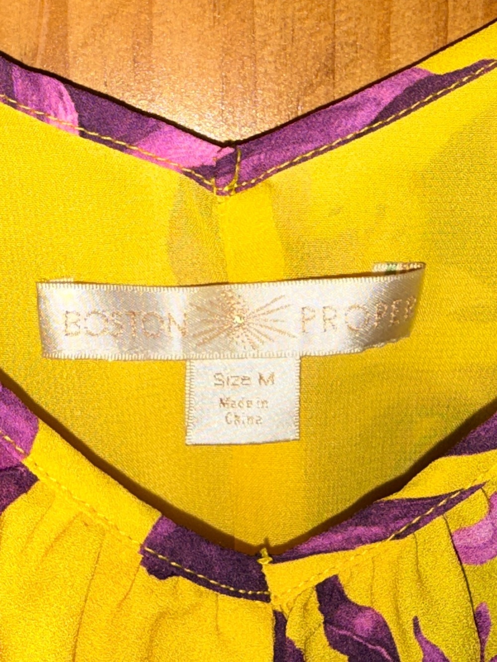 Boston Proper Yellow High Low Maxi Dress w/Pink-Purple Floral Print-M-EC - Picture 2 of 15
